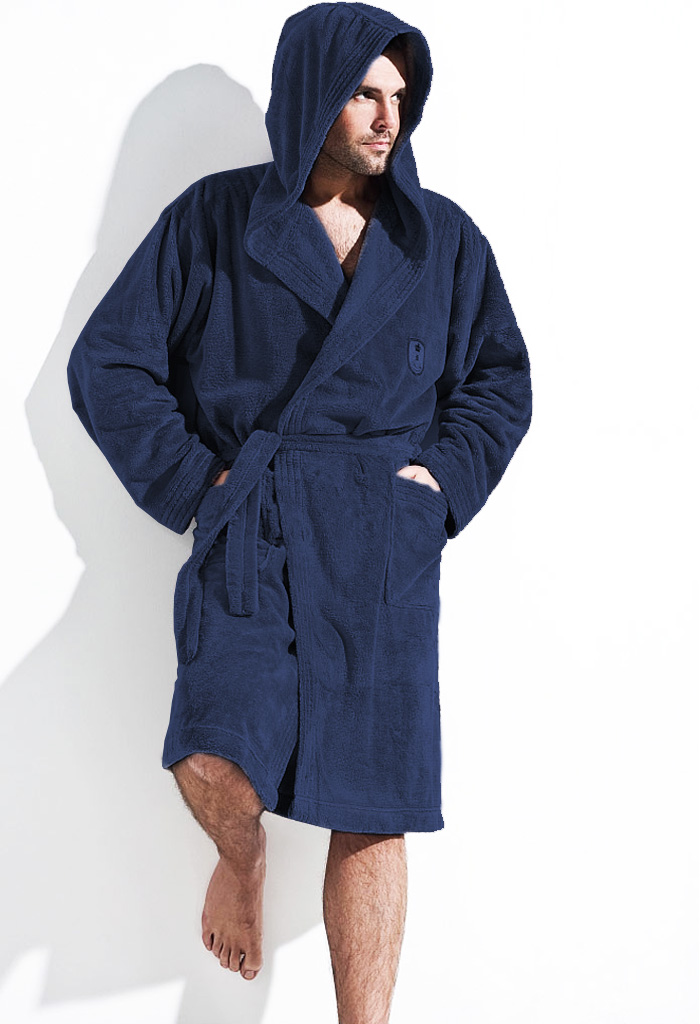 Szlafrok Męski Model Iwo Navy Blue - L&L collection Męska