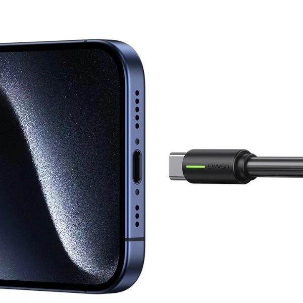 USAMS YU Series USB-A / USB-C cable 3A 1m black