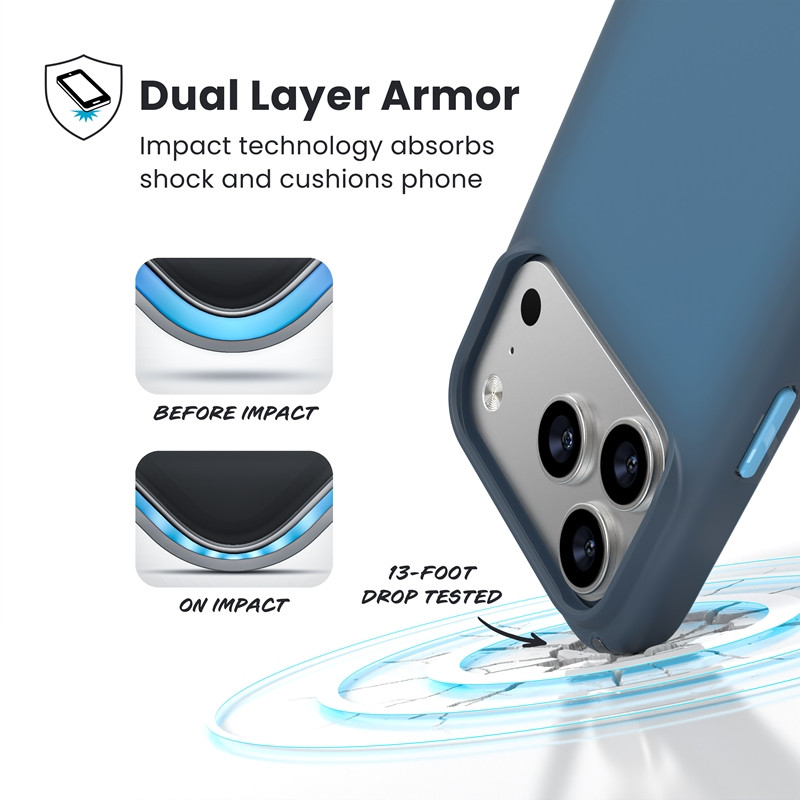 Etui Speck Presidio Lux MagSafe do Apple iPhone 17 Pro (Deep Sea Fade / Black / Spell Blue)