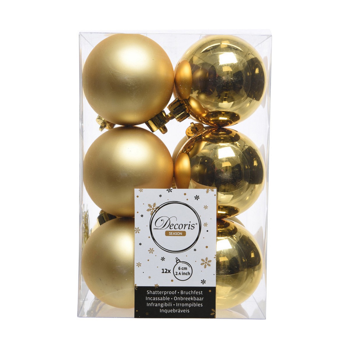 Bombki świąteczne Decoris Złoto (Ø6 cm)