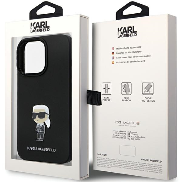 Karl Lagerfeld KLHCP13LSMHKNPK iPhone 13/13 Pro Silicone Ikonik Metal Pin black