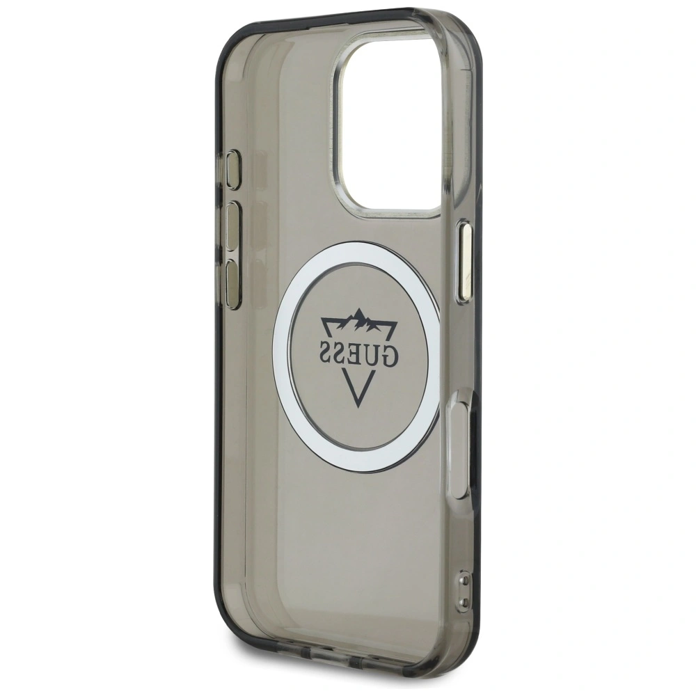 Guess IML Metal Mountain Logo MagSafe Apple iPhone 16 Pro Max black