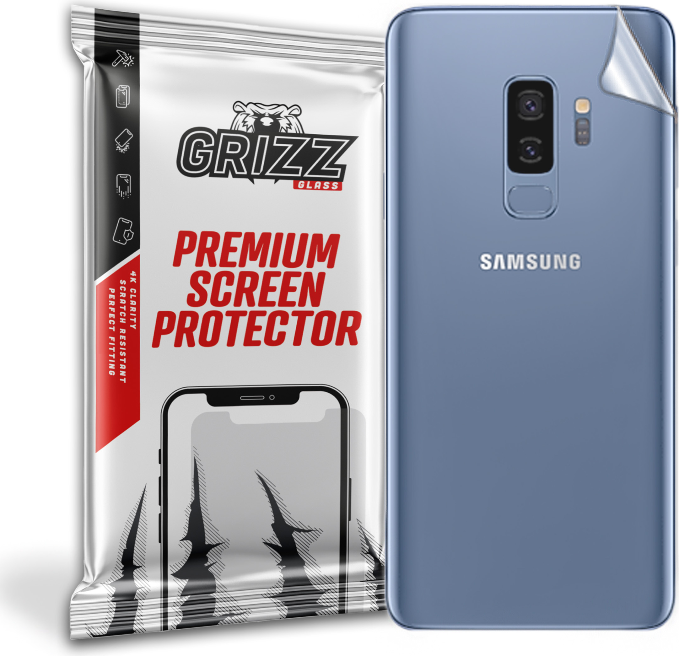 GrizzGlass SatinSkin Samsung Galaxy S9+ Plus