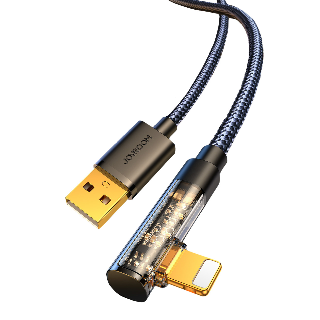Angle cable Joyroom S-UL012A6 Lightning/USB-A 2.4A 1.2m black