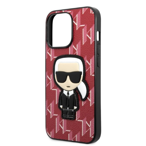 Karl Lagerfeld KLHCP13LPMNIKPI Apple iPhone 13 Pro hardcase red Monogram Ikonik Patch