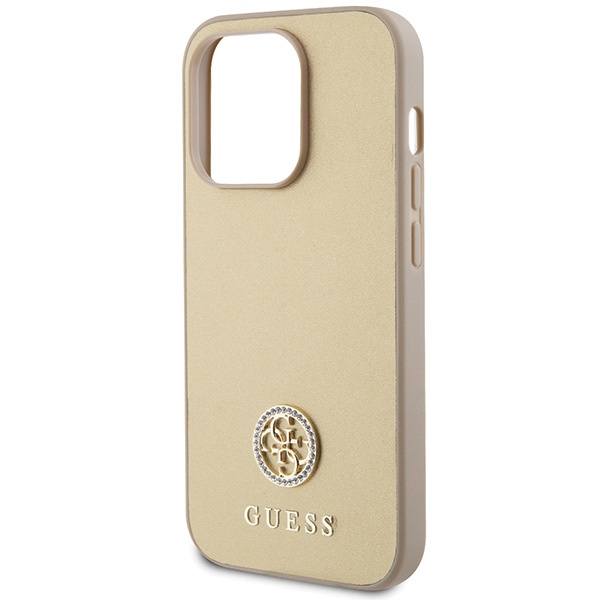 Guess GUHCP15LPS4DGPD Apple iPhone 15 Pro hardcase Strass Metal Logo gold
