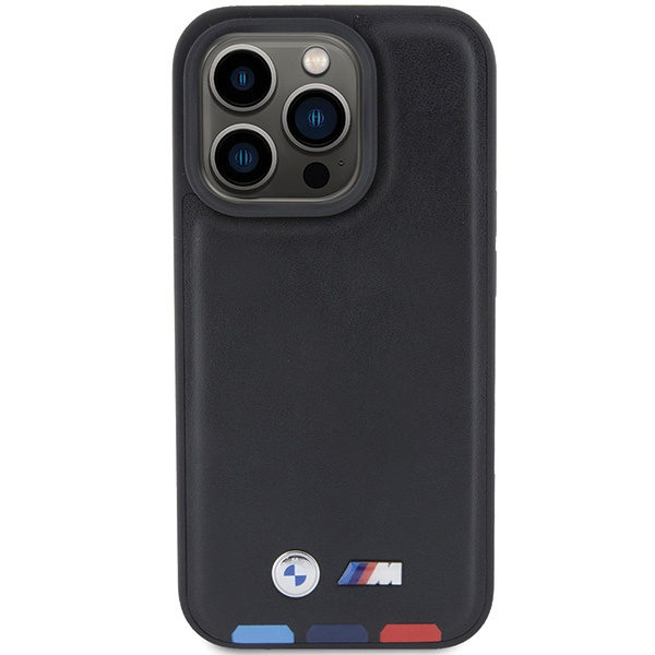 BMW BMHCP15L22PTDK Apple iPhone 15 Pro Leather Stamp Tricolor black