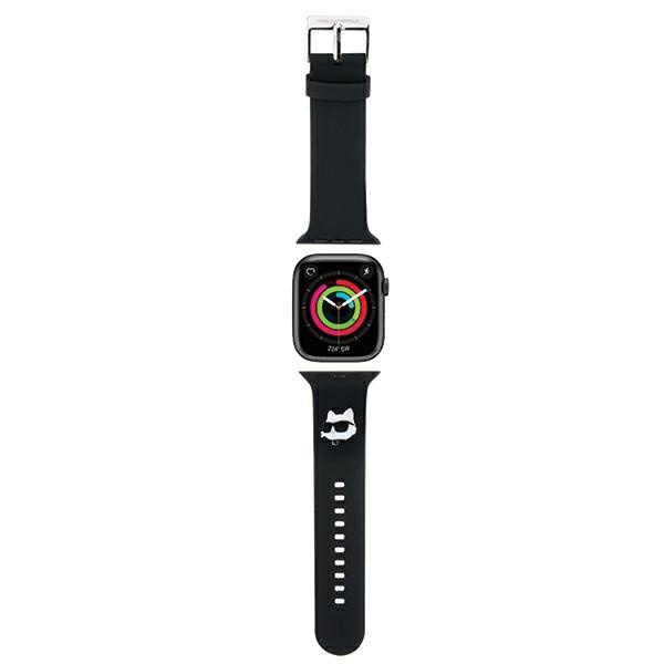 Karl Lagerfeld KLAWLSLCNK Apple Watch 4/5/6/7/SE/8/9/Ultra 44/45/49mm strap 3D Rubber Choupette Head black
