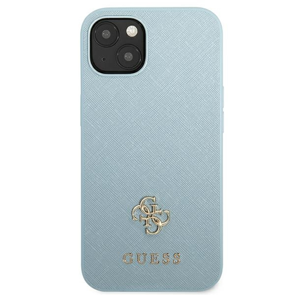 Guess GUHCP13SPS4MB Apple iPhone 13 mini blue hardcase Saffiano 4G Small Metal Logo