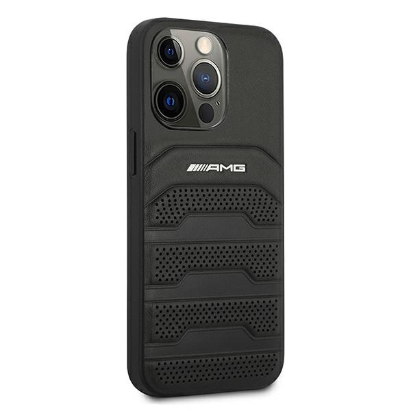 Mercedes AMG AMHCP13LGSEBK Apple iPhone 13 Pro black hardcase Leather Debossed Lines