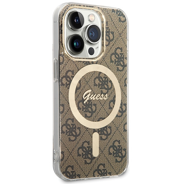 Etui Guess GUHMP15LH4STW Apple iPhone 15 Pro hardcase IML 4G MagSafe brązowy/brown