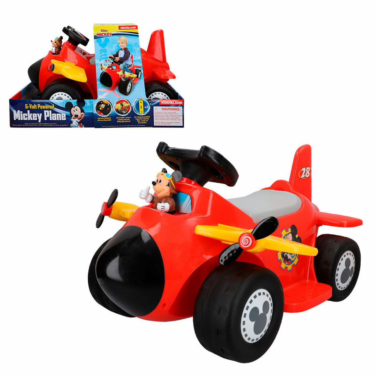 Children's Electric Car Mickey Mouse Battery Little Plane 6 V