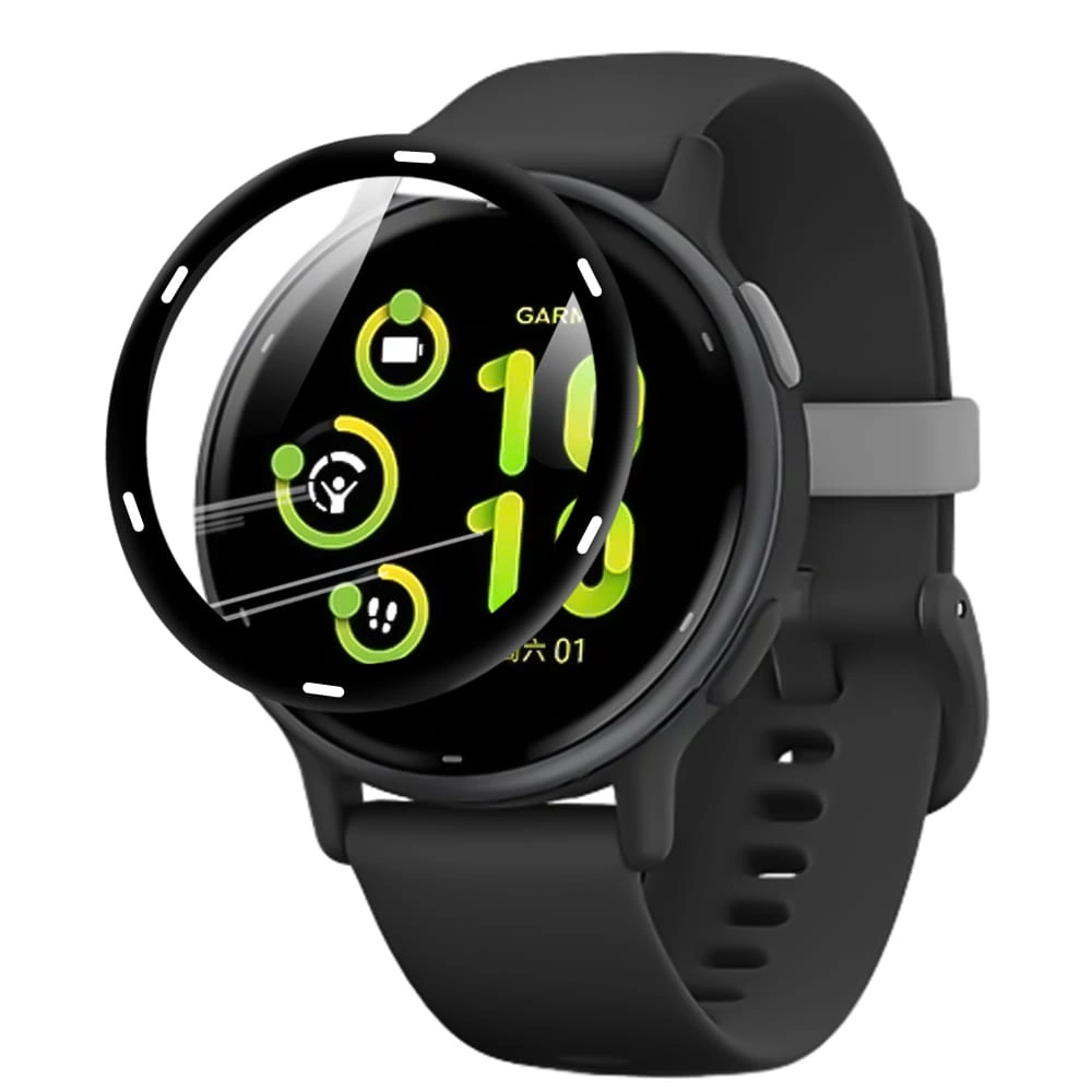 Bizon Glass Watch Edge Hybrid Garmin Vivoactive 5 black