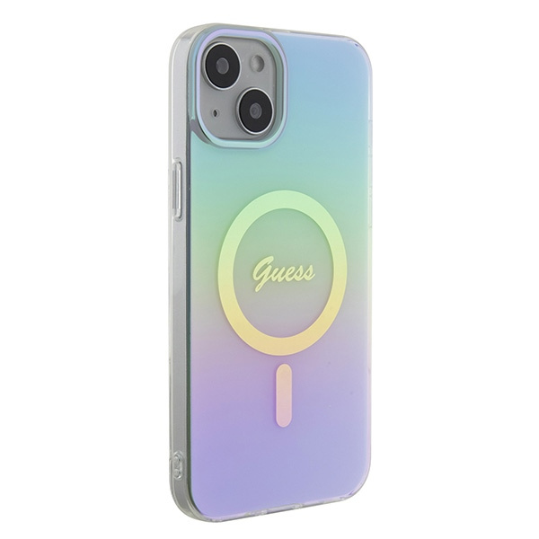 Guess GUHMP15MHITSQ Apple iPhone 15 Plus hardcase IML Iridescent MagSafe turquoise