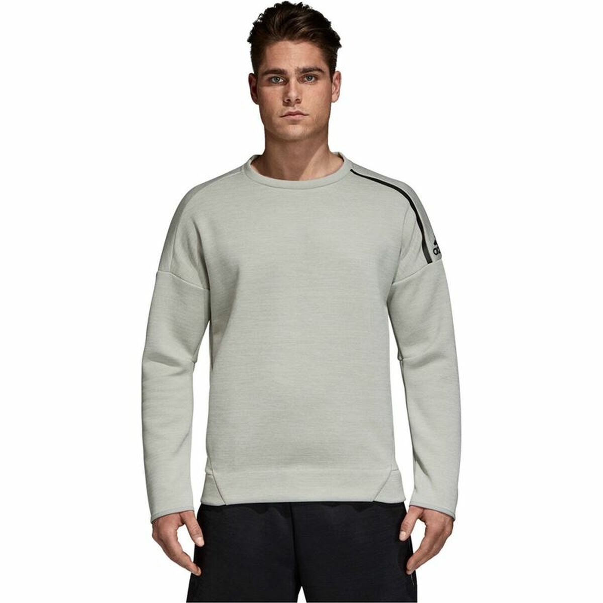 Men’s Sweatshirt without Hood Adidas Zne Crew Gr Light grey