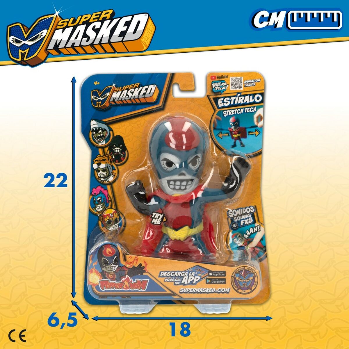 Collectable Figures Eolo Super Masked Pepper Man Elastic 14 x 15,5 x 5,5 cm (12 Units)