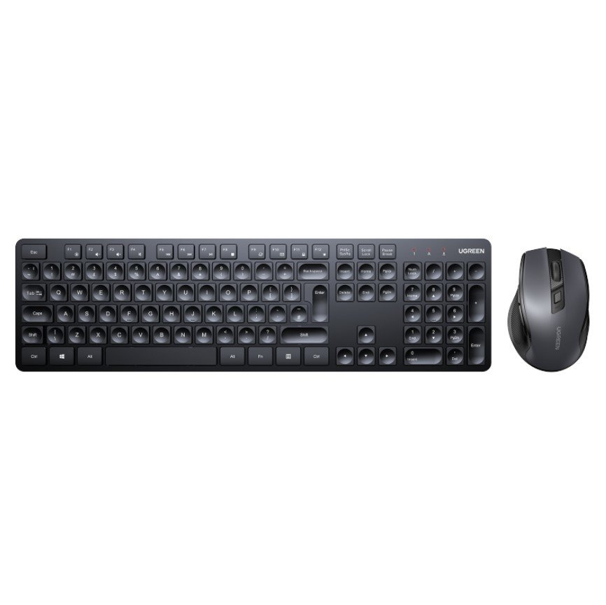 Wireless 2-in-1 set UGREEN MK006 mouse + keyboard 2.4GHz plug&play black