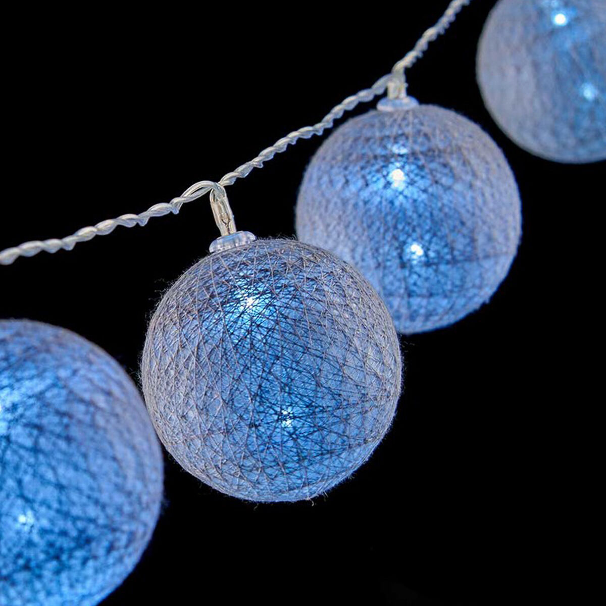 Wreath of LED Balls Ø 6 cm 2 m Grey