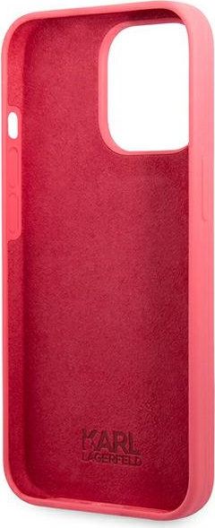 Karl Lagerfeld KLHCP13XSLMP1PI Apple iPhone 13 Pro Max hardcase fuchsia Silicone Plaque