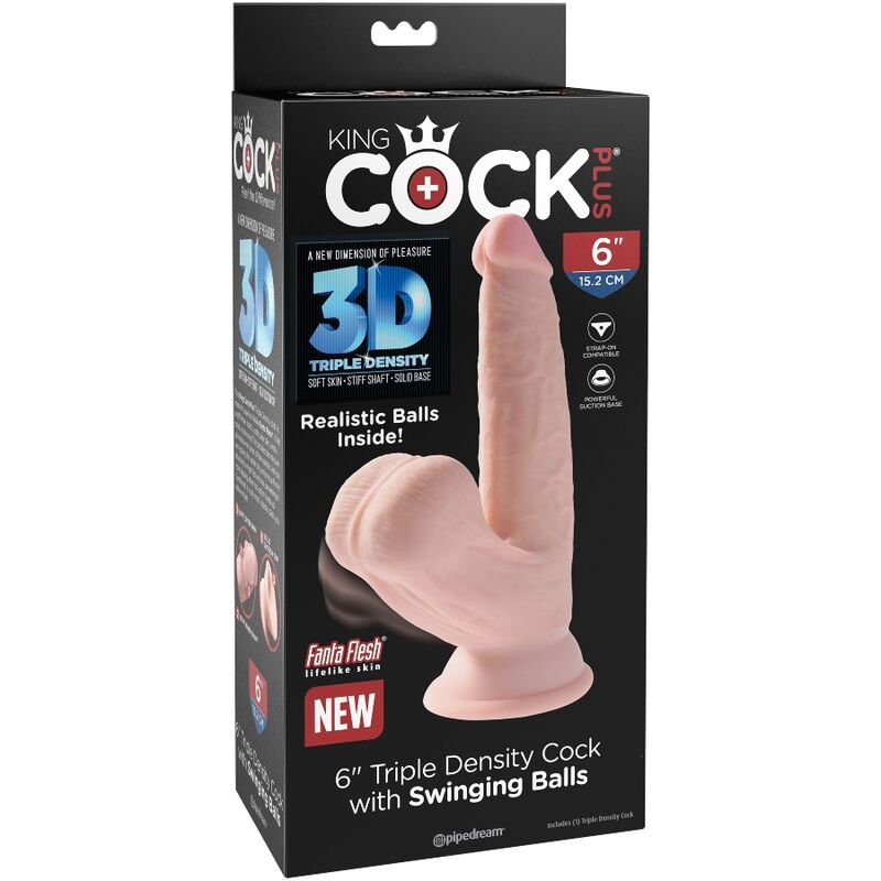 KING COCK PLUS 3D COCK SWINGING BALLS  12.7 CM