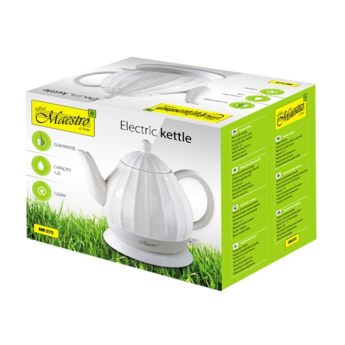 Water Kettle and Electric Teakettle Feel Maestro MR-070 White Ceramic 1200 W 1,2 L