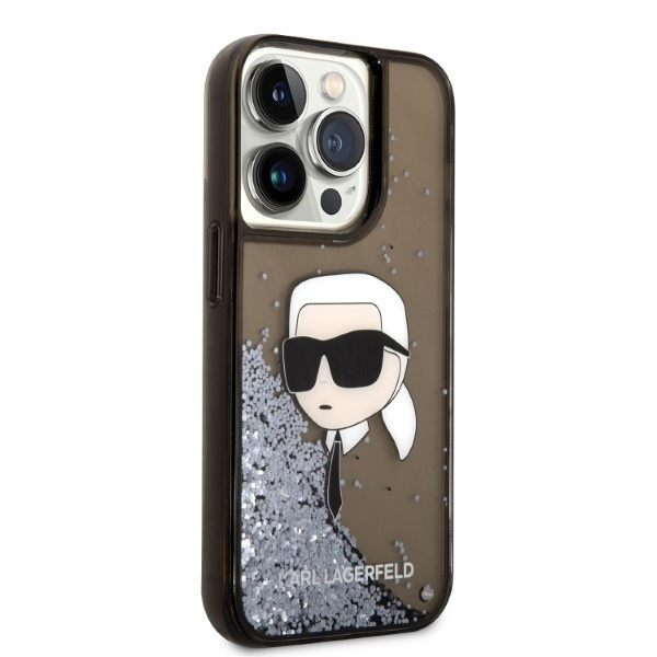 Karl Lagerfeld KLHCP14LLNKHCK Apple iPhone 14 Pro black hardcase Glitter NFT Karl Head
