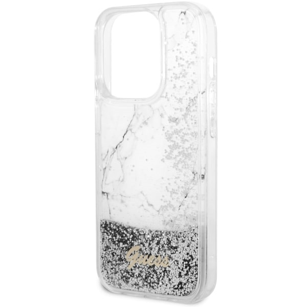 Guess GUHCP14XLCSGSGH Apple iPhone 14 Pro Max white hardcase Liquid Glitter Marble