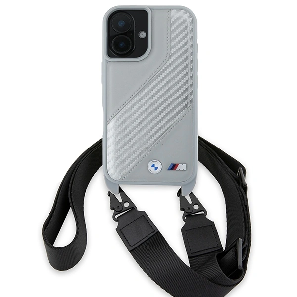 BMW BMHCP16S23PSCCG Apple iPhone 16 hardcase M Edition Carbon Stripe & Strap grey