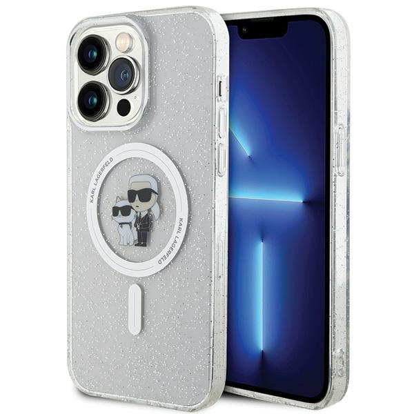 Karl Lagerfeld KLHMP15XHGKCNOT Apple iPhone 15 Pro Max hardcase Karl&Choupette Glitter MagSafe transparent