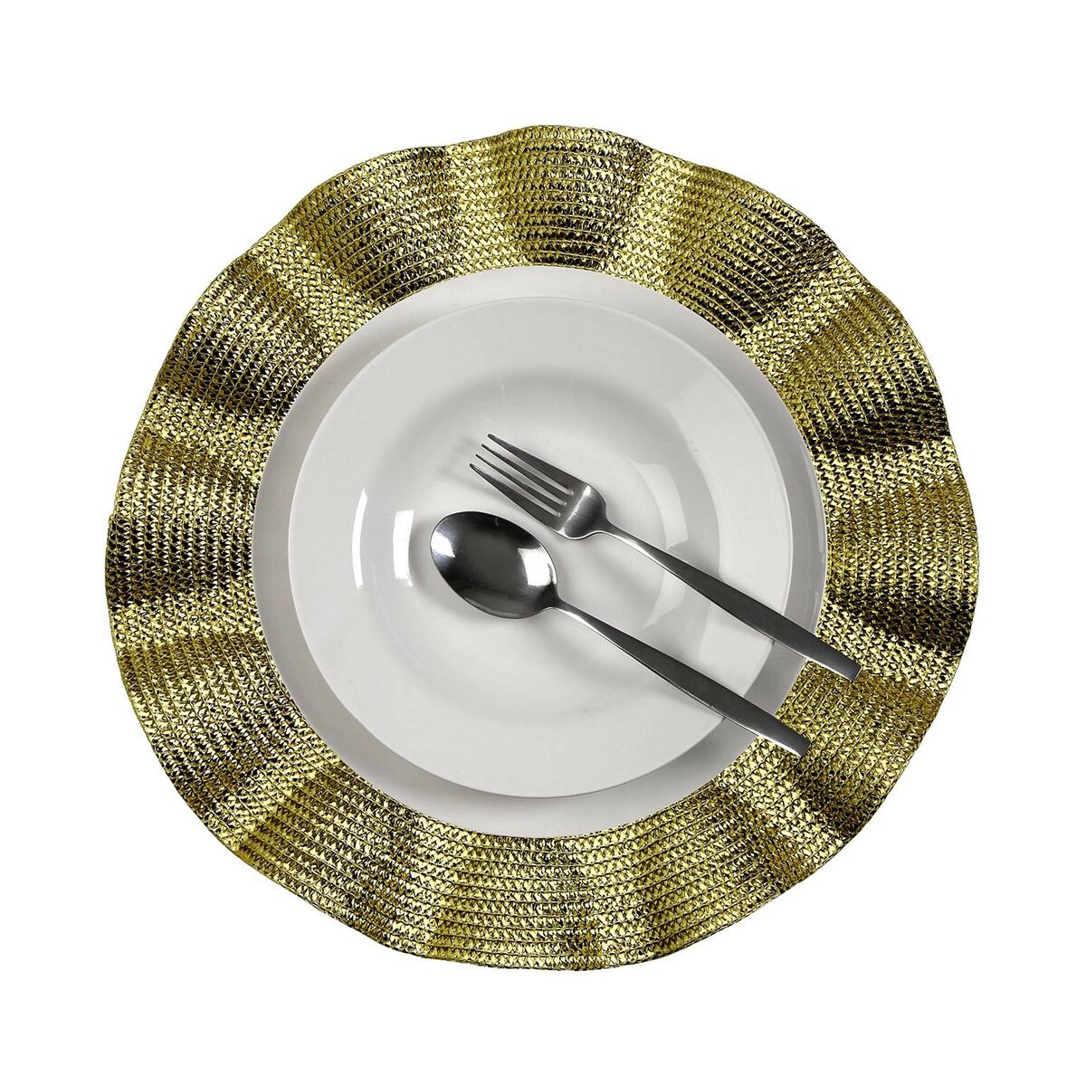Table Mat Versa Golden Plastic 38 x 38 cm