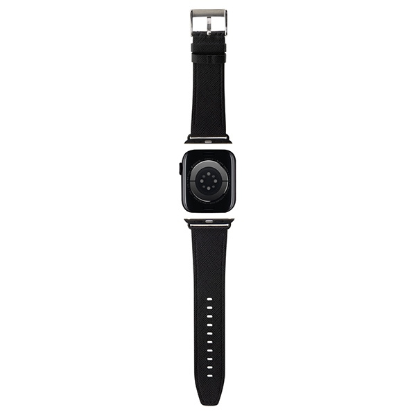 Karl Lagerfeld KLAWMSAKLHPK Apple Watch 4/5/6/7/SE/8/9 40/41mm strap Saffiano Monogram black