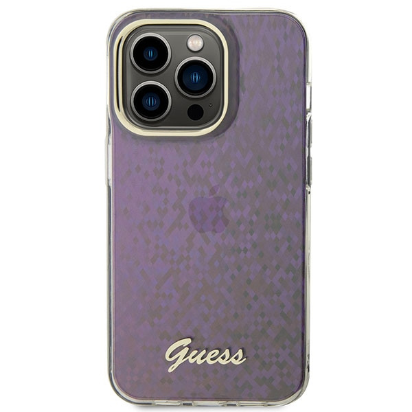 Guess GUHCP15XHDECMP Apple iPhone 15 Pro Max hardcase IML Faceted Mirror Disco Iridescent pink