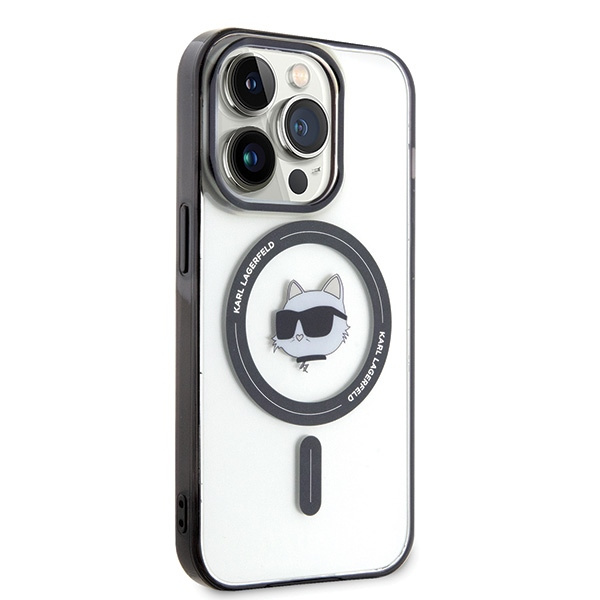 Karl Lagerfeld KLHMP15LHCHNOTK Apple iPhone 15 Pro hardcase IML Choupette`s Head MagSafe transparent