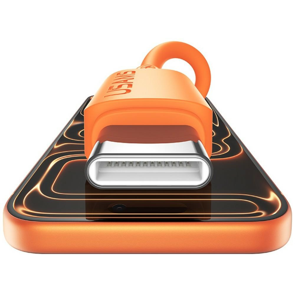 Kabel USAMS U98 3A Silicone Fast Charging USB-A do USB-C pomarańczowy
