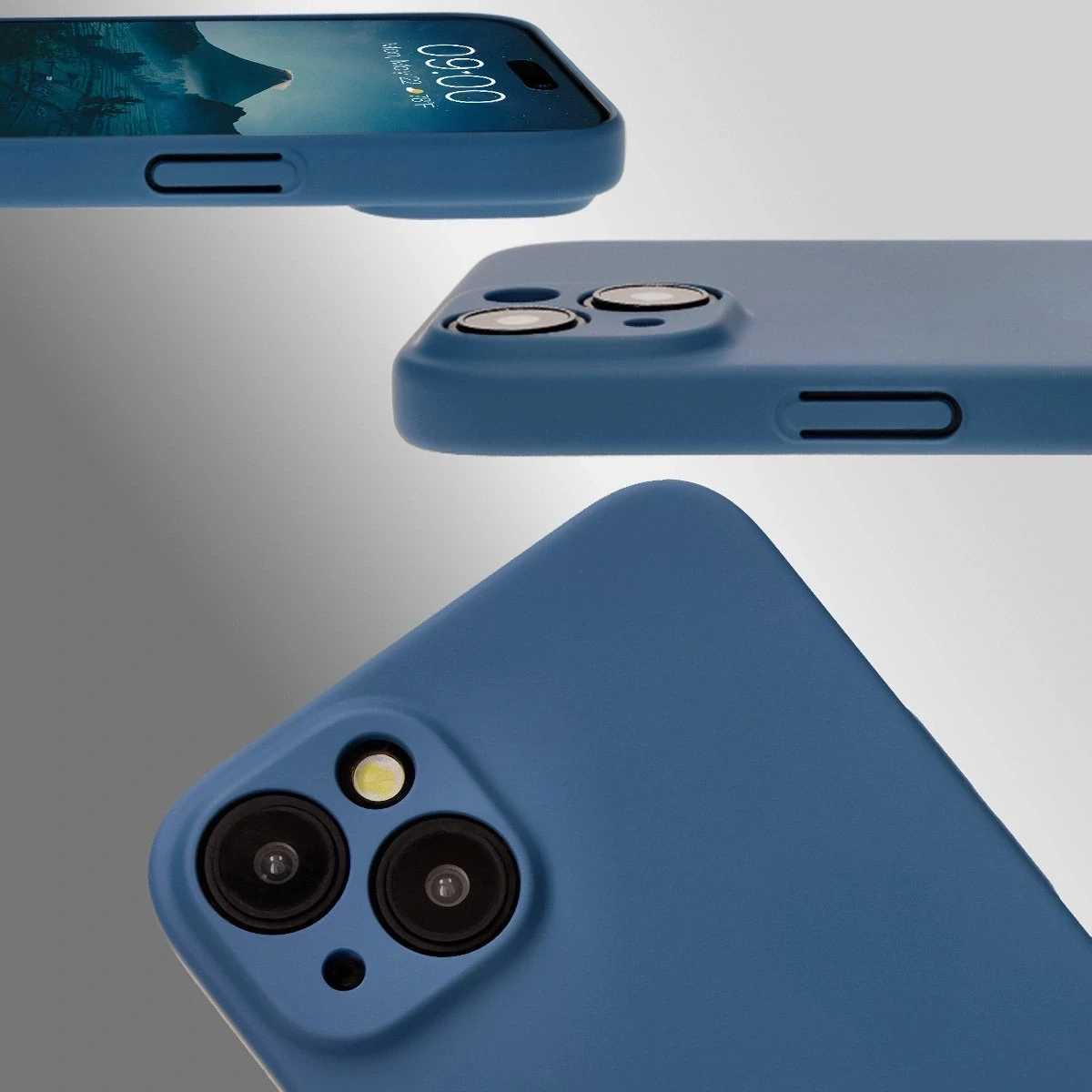 Etui Bizon Case Łupka do Apple iPhone 15 Plus niebieskie