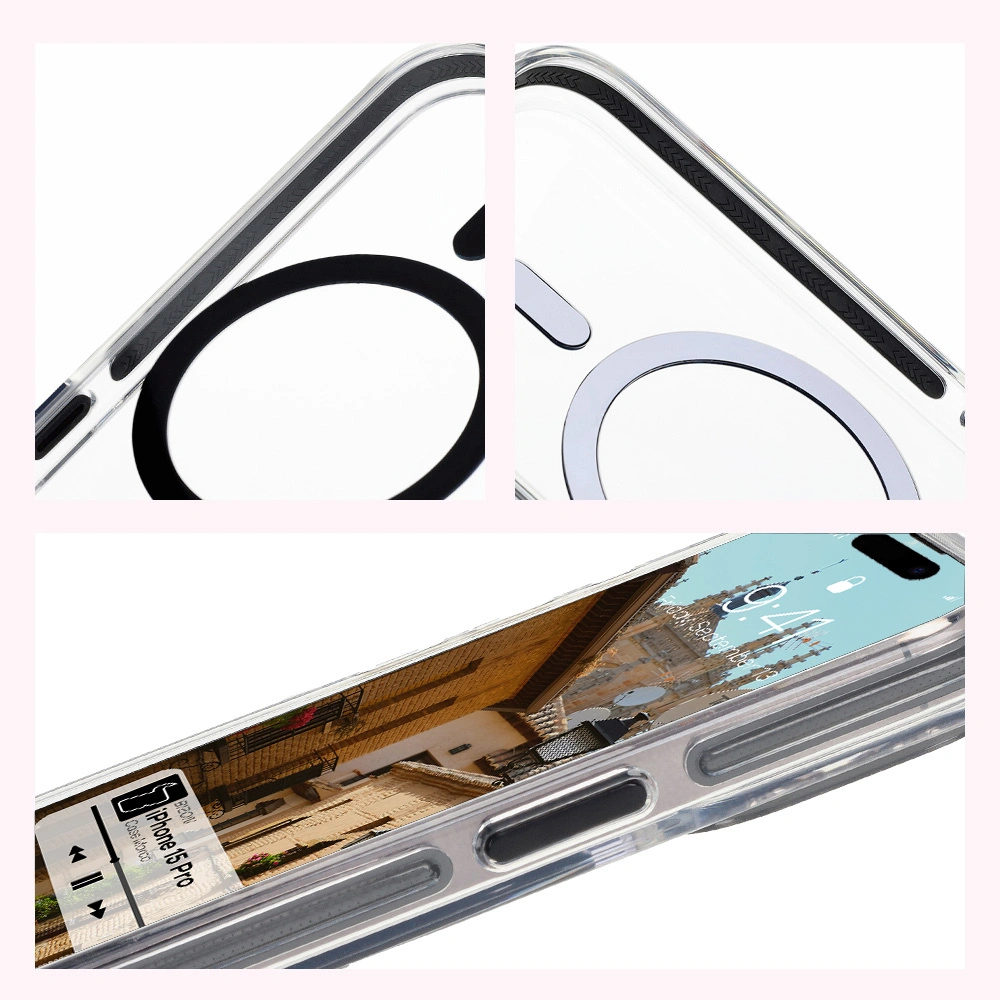 Bizon Case Marco Apple iPhone 15 Pro clear with black frame