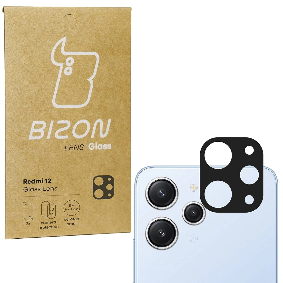 Bizon Glass Lens Redmi 12 [2 PACK]