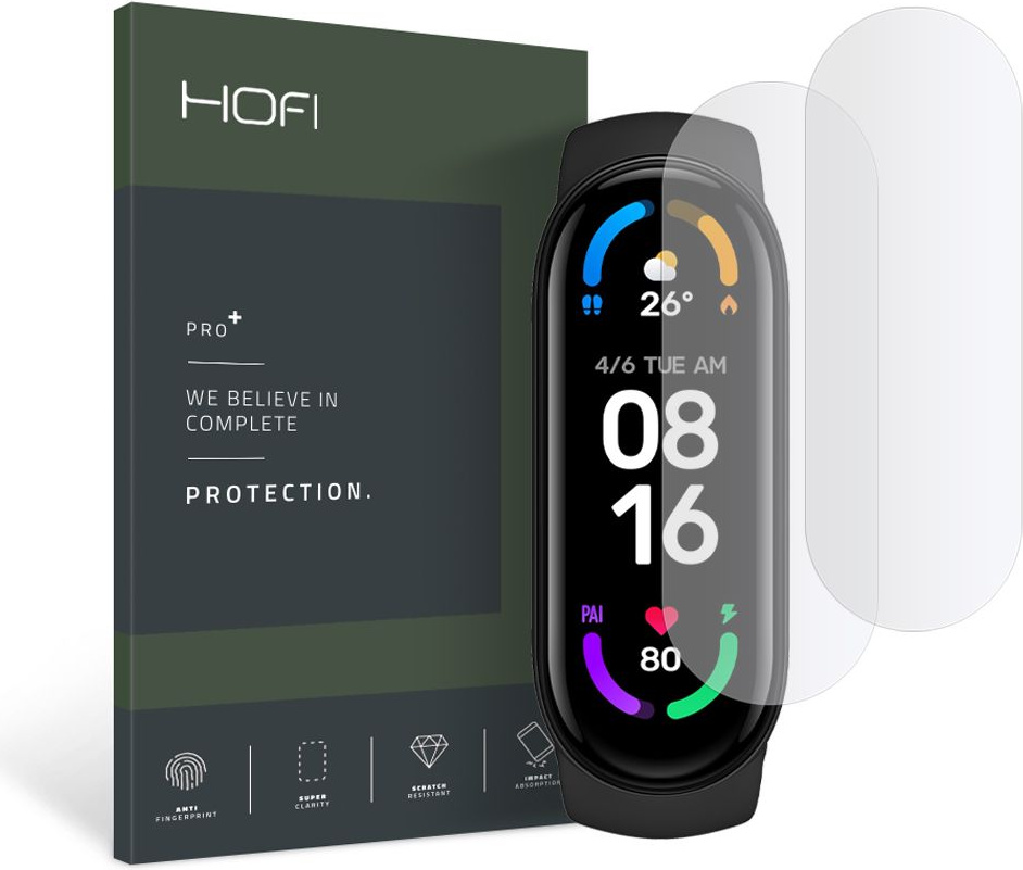Hofi Hydroflex Pro+ Xiaomi Mi Band 5/6/6 NFC Clear [2 PACK]