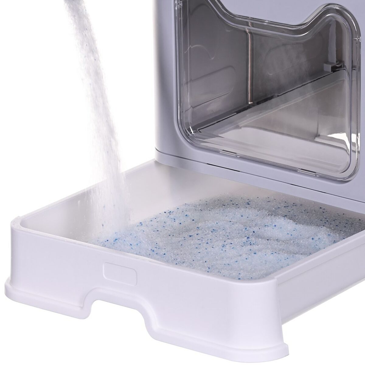 Cat Litter Box Diamentiq Yoko White Grey Plastic Cat Litter Box Diamentiq Yoko White Grey Plastic