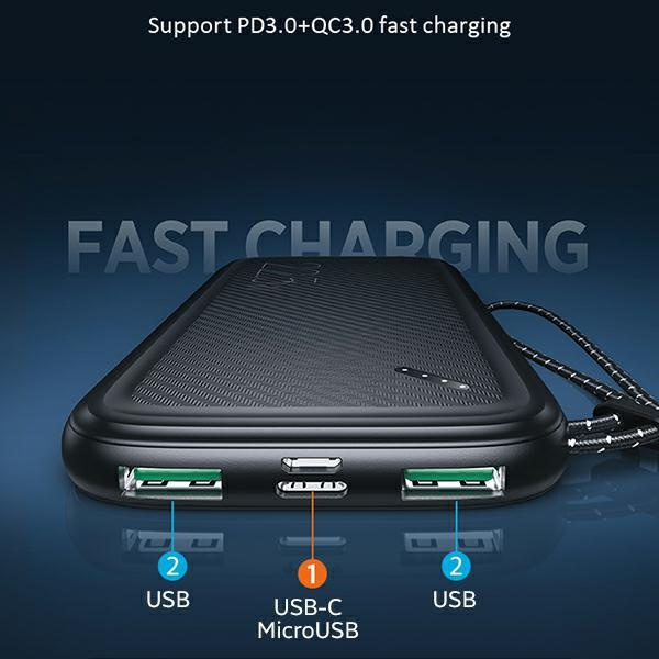 USAMS Powerbank PB56 10000mAh 22.5W 2xQC3.0+PD Fast Charge white 10KCD15102 (US-CD151)