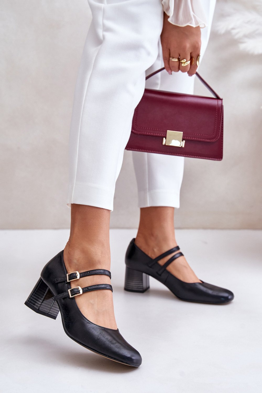  Block heel pumps model 201324 Step in style  black