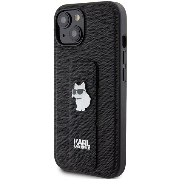 Karl Lagerfeld KLHCP15SGSACHPK iPhone 15 czarny/black hardcase Gripstand Saffiano Choupette Pins