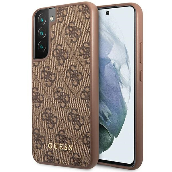 Guess GUHCS23SG4GFBR Samsung Galaxy S23 brown hard case 4G Metal Gold Logo
