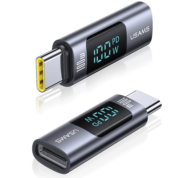 Adapter USAMS US-SJ682 AU18 USB-C / USB-C Digital Display 100W steel/aluminium