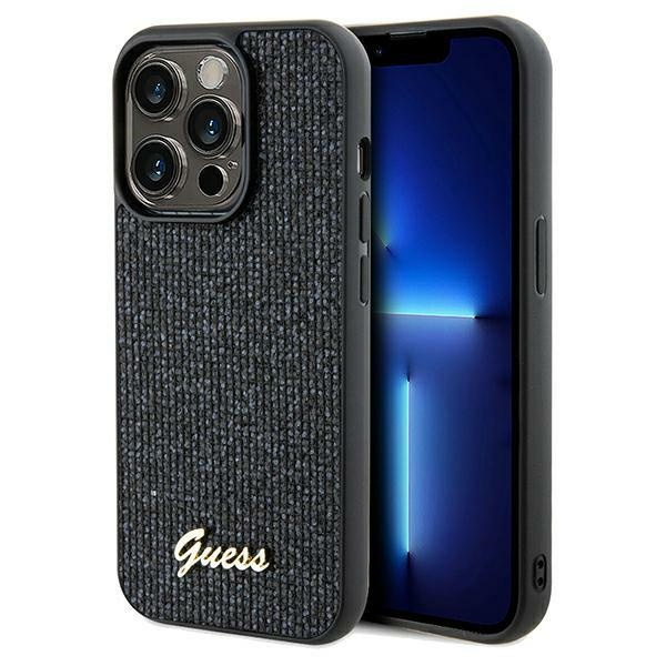 Guess GUHCP14LPMSDGSK Apple iPhone 14 Pro hardcase Disco Metal Script black