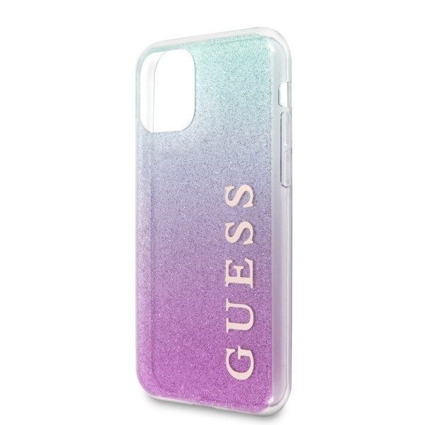 Guess GUHCN65PCUGLPBL iPhone 11 Pro Max pink blue hard case Glitter Gradient