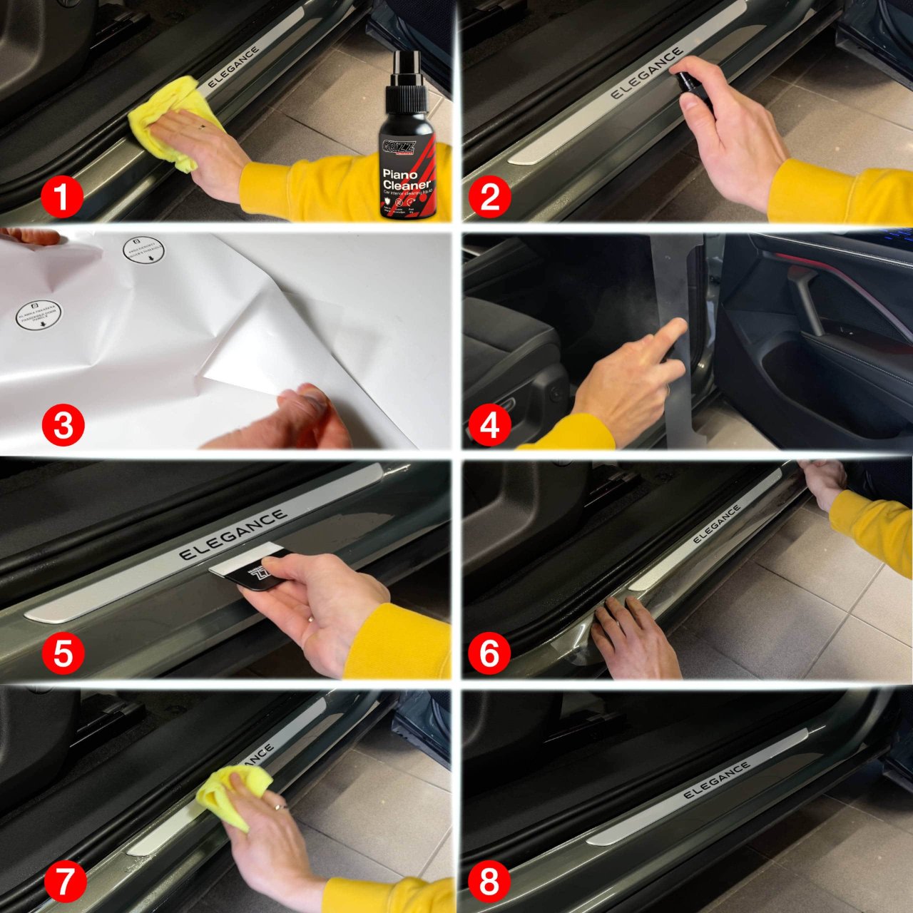 Folia karbonowa na słupki GrizzGlass BodyShield do BMW 3 E46 Sedan Pre-LCI (1998-2001) [4w1]
