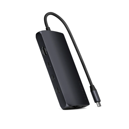 Adapter Satechi USB-C Multiport Adapter 8K USB-C / USB-A 3.2 Gen 1 5Gbps, 3xUSB-A 3.2 Gen 2 10Gbps, USB-C, HDMI, SD UHS-II, Ethernet (midnight)