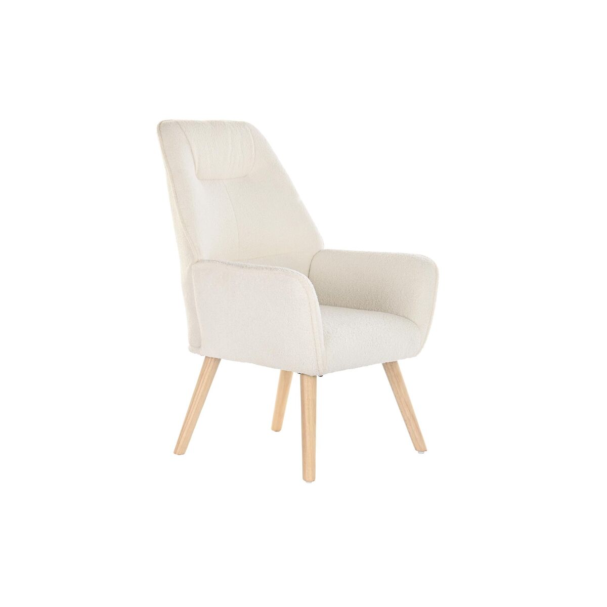 Armchair DKD Home Decor Natural Wood Polyester Cream (65 x 75 x 96 cm)