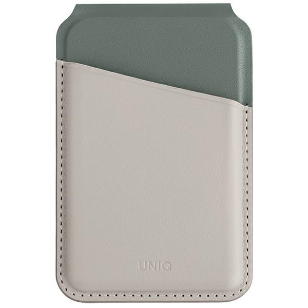 UNIQ Lyden DS RFID magnetic wallet with stand function ivory-lichen green